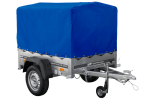Anhänger 150 KIPP 150×106 cm [mit blauer Hochplane, Hochspriegel und Stützrad]-Neu – Bild 8