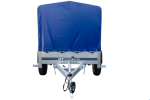 Anhänger Garden Trailer 200 KIPP 200×106 cm 750 kg [mit Hochspriegel, blauer Hochplane und Stützrad]-Neu – Bild 6
