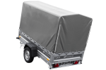 Anhänger mit Blattfedern 230×125 UNITRAILER FORCE 230/R KIPP mit H-1100 Spriegel und grauer Hochplane-Neu – Bild 9