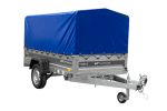 Anhänger mit Blattfedern 230×125 UNITRAILER FORCE 230/R KIPP mit H-800 Spriegel und blauer Hochplane-Neu – Bild 9
