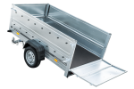 Anhänger mit faltbarer Deichsel GARDEN TRAILER 230 KIPP mit zusätzlichen Bordwänden, Stützrad und blauer Flachplane-Neu – Bild 7