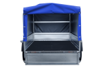 Auto Anhänger 230×125 Garden Trailer 230 KIPP Unitrailer 750 kg mit Stützrad, blauer Hochplane und Hochspriegel-Neu – Bild 10