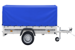 Auto Anhänger 230×125 Garden Trailer 230 KIPP Unitrailer 750 kg mit Stützrad, blauer Hochplane und Hochspriegel-Neu – Bild 8