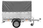 Autotransportanhänger 200×125 UNITRAILER GARDEN 201 KIPP mit BIS-Seitenwänden, H-800-Rahmen und grauer Plane-Neu – Bild 8