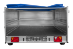 Autotransportanhänger auf Blattfedern 264×150 UNITRAILER GARDEN 265/R KIPP mit BIS-Seitenwänden, H-0-Rahmen und blauer Plane-Neu – Bild 7