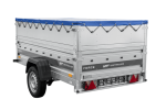 Autotransportanhänger auf Federn 230×125 UNITRAILER FORCE 230/R KIPP mit BIS-Seitenwänden, H-0-Rahmen und blauer Plane-Neu – Bild 9