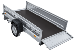 Autotransportanhänger auf Federn 264×125 UNITRAILER FORCE 264/R KIPP mit Gitterwänden, H-800 Rahmen und blauer Plane-Neu – Bild 13