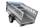 Einachsanhänger 230×125 UNITRAILER FORCE 230 KIPP mit Gitterseitenwänden, H-0-Rahmen und blauer Plane-Neu – Bild 13