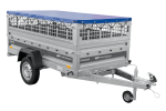 Einachsanhänger 230×125 UNITRAILER FORCE 230 KIPP mit Gitterseitenwänden, H-0-Rahmen und blauer Plane-Neu – Bild 8