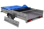 Einachsanhänger 264×150 UNITRAILER GARDEN 265 KIPP mit einem Flachplanenträger und blauer Plane-Neu – Bild 8