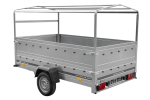Einachsanhänger 264×150 UNITRAILER GARDEN 265 KIPP mit zusätzlichen Bordwänden, H-800-Hochspriegel und blauer Plane-Neu – Bild 11