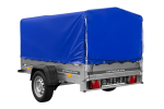 Einachsanhänger auf Blattfedern 200×125 UNITRAILER GARDEN 201/R KIPP mit H-800-Rahmen und blauer Plane-Neu – Bild 4