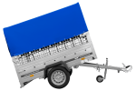 Einachsanhänger auf Federn 200×125 UNITRAILER GARDEN 201/R KIPP mit Gitterwänden, H-800-Rahmen und blauer Plane-Neu – Bild 8
