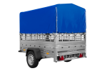 Einachsanhänger auf Federn 200×125 UNITRAILER GARDEN 201/R KIPP mit Gitterwänden, H-800-Rahmen und blauer Plane-Neu – Bild 5