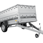 Einachsiger Anhänger auf Blattfedern 264×125 UNITRAILER FORCE 264/R KIPP mit BIS-Seitenwänden, H-0-Rahmen und grauer Plane-Neu