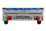 Einachsiger Anhänger auf Blattfedern 264×150 UNITRAILER GARDEN 265/R KIPP mit H-0-Rahmen und blauer Plane-Neu – Bild 5