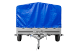 Einachsiger Anhänger auf Blattfedern 264×150 UNITRAILER GARDEN 265/R KIPP mit H-800 Rahmen und blauer Plane-Neu – Bild 7