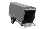 Einachsiger Anhänger mit Blattfedern 264×125 UNITRAILER FORCE 264/R KIPP mit H-1100 Rahmen und grauer Plane-Neu – Bild 8