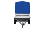 Einachsiger Anhänger mit Blattfedern 264×125 UNITRAILER FORCE 264/R KIPP mit H-1100 Spriegel und blauer Plane-Neu – Bild 7
