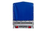 Einachsiger Anhänger mit Blattfedern 264×125 UNITRAILER FORCE 264/R KIPP mit H-1100 Spriegel und blauer Plane-Neu – Bild 3