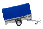 Einachsiger Anhänger mit Blattfedern 264×125 UNITRAILER FORCE 264/R KIPP mit H-1100 Spriegel und blauer Plane-Neu – Bild 6