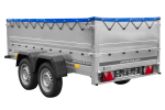 GARDEN TRAILER 264/2 KIPP Zweiachsanhänger mit Stützrad, Planenträgern, zus. Bordwänden und blauer Flachplane-Neu – Bild 8