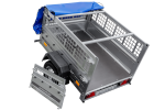 Kompakter Anhänger Garden Trailer 150 KIPP 150×106 cm 750 kg mit Laubgitteraufsatz-Neu – Bild 13