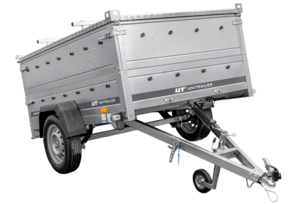 Leichtanhänger auf Federn 200×125 UNITRAILER GARDEN 201/R KIPP mit BIS-Seiten und Aluminiumabdeckung-Neu