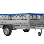 Leichter Anhänger auf Blattedern 264×150 UNITRAILER GARDEN 265/R KIPP mit Gitterwänden, H-0-Rahmen und blauer Plane-Neu