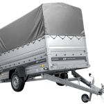 Leichter Anhänger auf Blattfedern 264×125 UNITRAILER FORCE 264/R KIPP mit BIS-Seitenwänden, H-800-Rahmen und grauer Plane-Neu