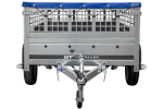 Pkw Transport Anhänger 230×125 Garden Trailer 230 KIPP mit Laubgitteraufsatz, blauer Flachplane, Planenträgern und Stützrad-Neu – Bild 4