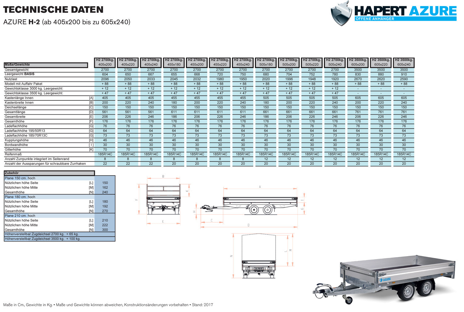 Hapert Azure H-2 – 3500 – 5050 x 2000 Parabelfederung – Bereifung 185R14C – Bild 4